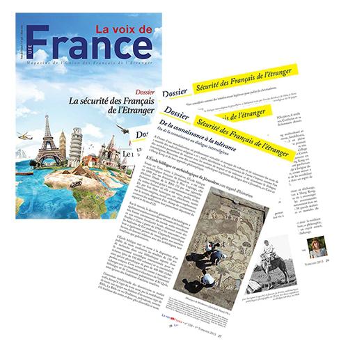 MAGAZINE DE L'UFE (LA VOIX DE FRANCE) - RÉDACTION ARTICLE DE 3 PAGES
